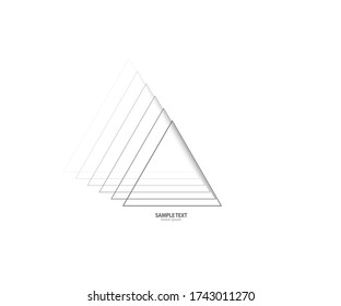Triangle line vector. Pyramid line art. Geometric shape. Logo sign design