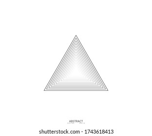 Triangle line vector. Pyramid line art. Geometric shape. Logo sign design