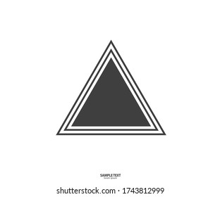 Vector de línea triangular. Arte de línea pirámide. Forma geométrica. Diseño de signo de logotipo