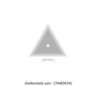 Triangle line vector. Pyramid line art. Geometric shape. Logo sign design