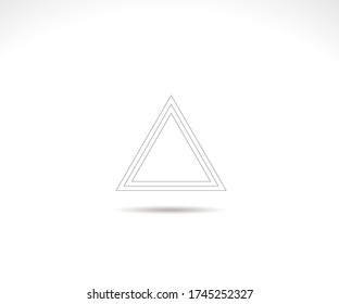 Triangle line vector. Pyramid line art. Geometric shape. Logo sign design