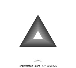 Triangle line vector. Pyramid line art. Geometric shape. Logo sign design