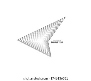 Triangle line vector. Pyramid line art. Geometric shape. Logo sign design