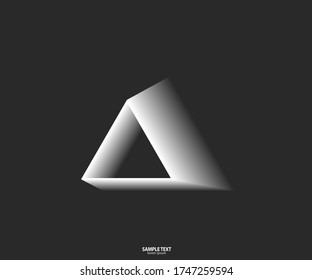 Triangle line vector. Pyramid line art. Geometric shape. Logo sign design