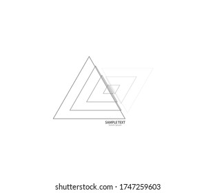 Vector de línea triangular. Arte de línea pirámide. Forma geométrica. Diseño de signo de logotipo