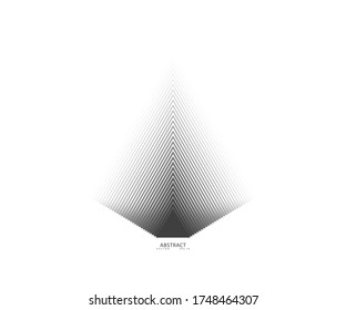 Triangle line vector. Pyramid line art. Geometric shape. Logo sign design