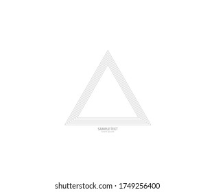Vector de línea triangular. Arte de línea pirámide. Forma geométrica. Diseño de signo de logotipo