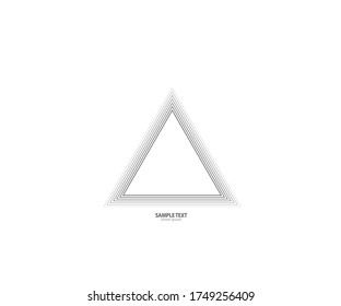 Triangle line vector. Pyramid line art. Geometric shape. Logo sign design
