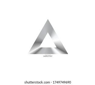 Triangle line vector. Pyramid line art. Geometric shape. Logo sign design