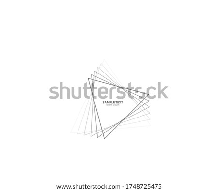 Triangle line vector. Pyramid line art. Geometric shape. Logo sign design