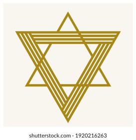 Triangle linear vector symbol isolated on white background, sacred geometry ancient sign, logo or emblem.
