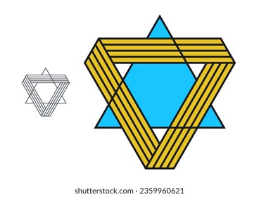 Triangle linear vector symbol isolated on white background, sacred geometry ancient sign, logo or emblem.