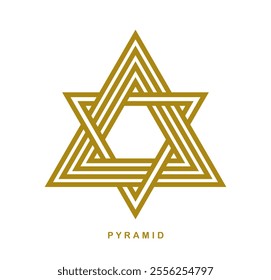 Triangle linear vector symbol isolated on white background, sacred geometry ancient sign, logo or emblem.