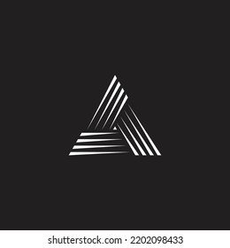 Triangle, lines, A, geometric symbol simple logo vector