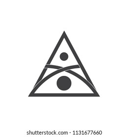 triangle lines dots art logo vector