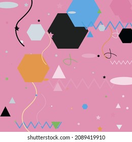 Triangle Lines Green Orange Modern Simple Hipster Art. Silver Pink Shadows Calm Vector Background. Oval Pastel Chaos Zigzag Grey Geometrical Modern Design. Black Polygon Blue Modern Art Pattern.