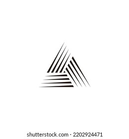 Triangle, lines, spiral geometric symbol simple logo vector