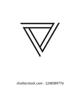 triangle linked arrows thin linear logo 