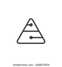 triangle linked dots line logo vector
