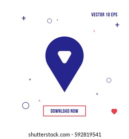 triangle location flat icon vector