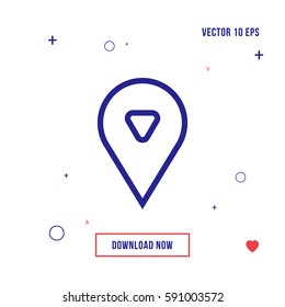 Triangle location pin icon vector