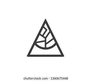 Triangle Logo Abstract Art Symbol Letter A