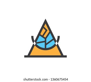 Triangle Logo Abstract Art Symbol Letter A