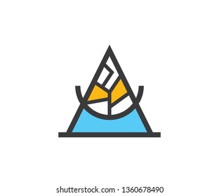 Triangle Logo Abstract Art Symbol Letter A