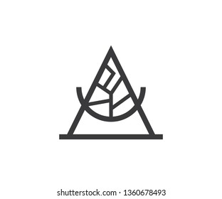 Triangle Logo Abstract Art Symbol Letter A