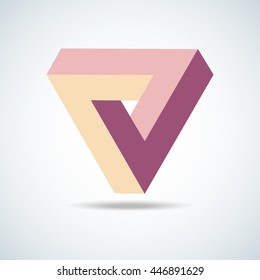 Triangle Logo Abstract Infinite impossible loop vector design template. Corporate icon logotype. Creative Square infinity lineart concept. Logic Puzzle. Infinite Triangular ring