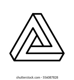 Triangle Logo Abstract Infinite impossible loop vector design template. Corporate icon logotype. Logic Puzzle. Infinite Triangular ring