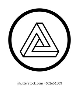 Triangle Logo Abstract Infinite impossible loop vector design template. Corporate icon logotype. Logic Puzzle. Infinite Triangular ring