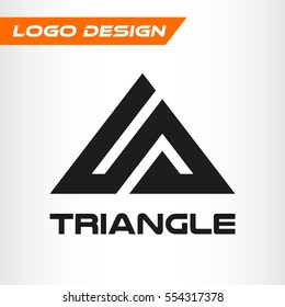 Triangle logo. Abstract letter A. Minimal logo design. Line art icon