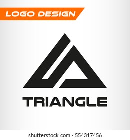 Triangle logo. Abstract letter A. Minimal logo design. Line art icon