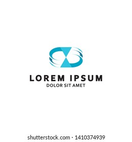 triangle logo with abstract shape