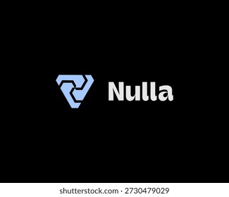 Logotipo do triângulo de formas abstratas. Símbolo de vetor de ciência de tecnologia universal. Sinal da gema de diamante