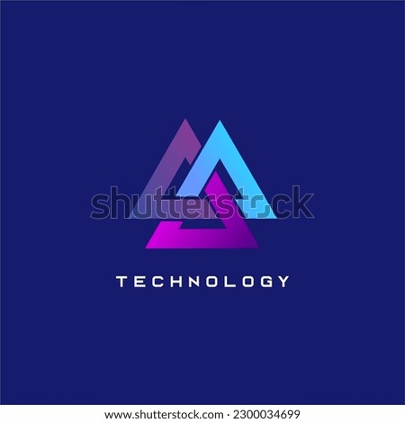 Triangle logo. Abstract symbol business logotype. Technology