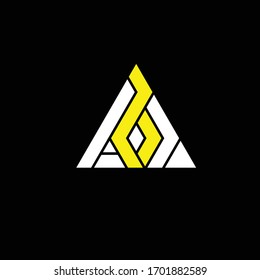alfabeto del logotipo triangular por pirámide de concepto simple de logotipo plano