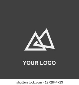 triangle logo. black and white template design vector