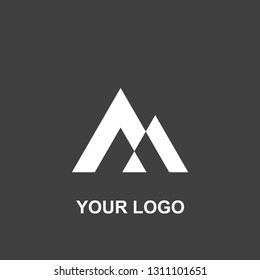 triangle logo. black and white template design