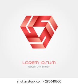 Triangle Logo business abstract vector design template, Hi tech looped infinity logotype, Vector illustration Eps 10