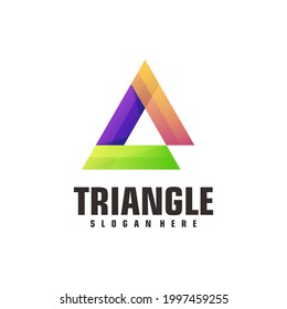 Gradiente de iluminación coloreada con el logotipo de triángulo