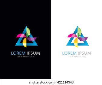 Triangle Logo, Colorful Wind Turbine Logo