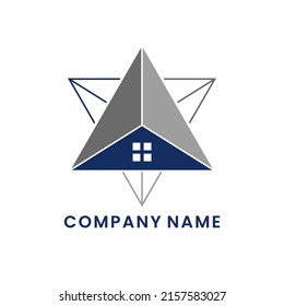 logo de la compañía de concepto de logotipo triangular dedicado a la propiedad