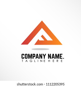 Triangle logo concept with initial letter af orange object