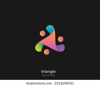 Triangle logo. Creative gradient triangle logo