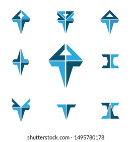 Triangle logo creatived design for brand marketing.Set of Abstract triangle element icons design.