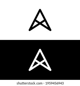 triangle logo design black and white