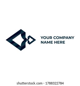 Triangle logo design. Blue direction logo with minimalism and simple design