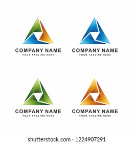 triangle logo design with colorful
